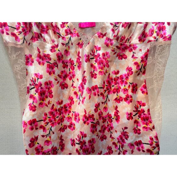 Victoria's Secret Women's Satin Slip Nightie Criss Cross Back Sz M Multi Blossom - Picture 6 of 14
